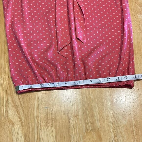 MEXX Pink White Polka Dot Sleeveless Blouse With Bow Women's Size 32, Size XS - Picture 9 of 9